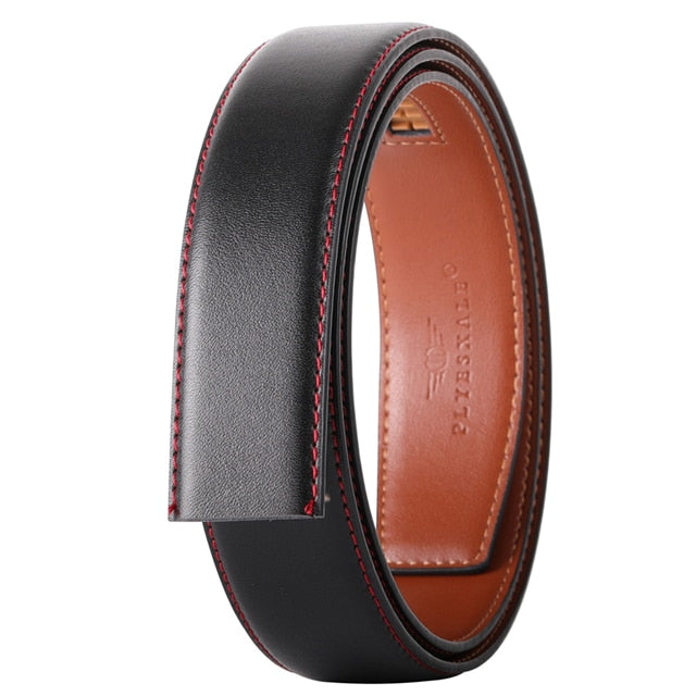 No Buckle 3.5cm Width Cowskin Genuine Leather Belt Men Without Automatic buckle