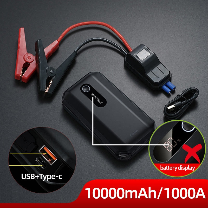 Baseus 20000mAh Jump Starter Power Bank 2000A 12V Portable Car Battery Starter Emergency AUTO Booster Starting Device Jump Start