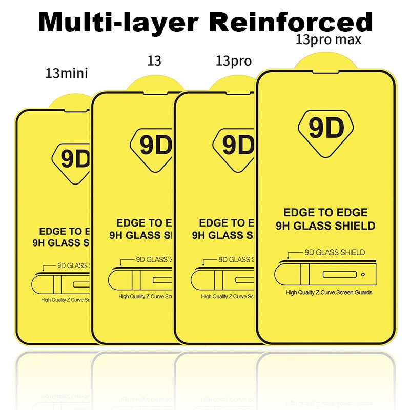 9D 3Pcs Tempered Glass For iPhone 11 12 13 14 Pro Max Plus Screen Protector For iPhone X Xr Xs Max 6 7 8 SE Full Cover Glass