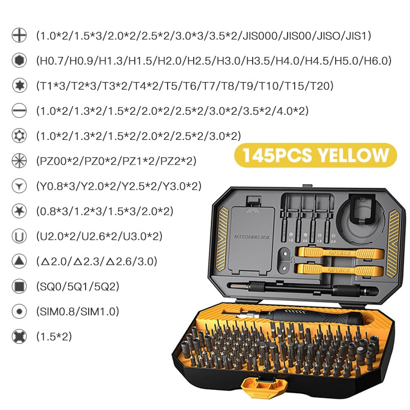 ONENUM Precision Screwdriver Set 25/39/63/130/132/145/170 In 1 Phillips Screw Bits Non-slip Handle Combinational Kit Repair Tool