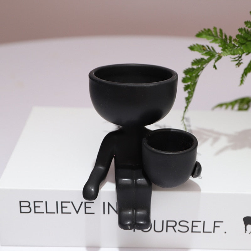 Humanoid Ceramic Flower Pot Succulent Planter