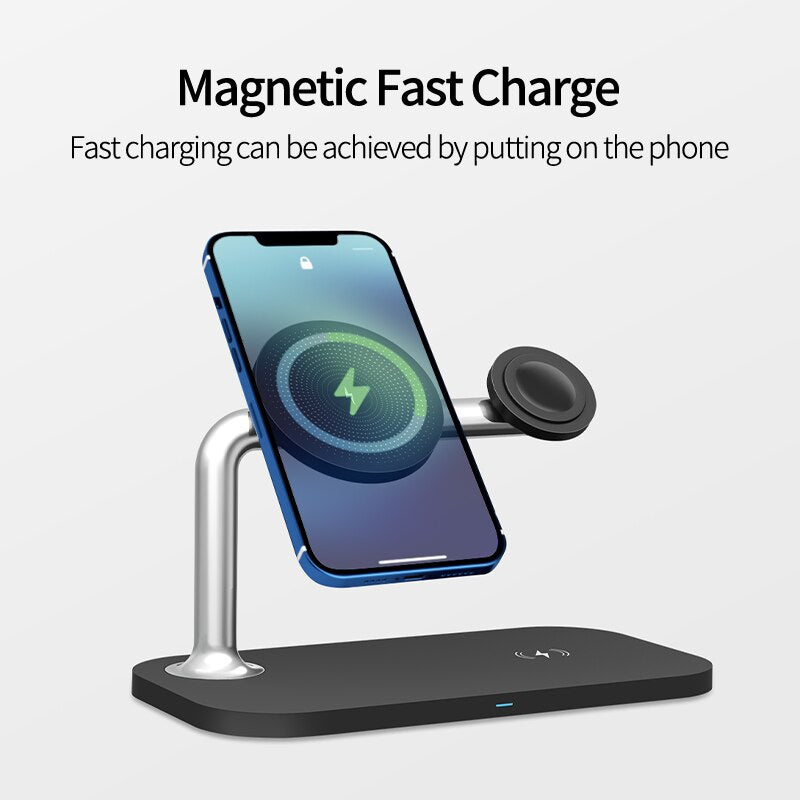 30W 3 in 1 Magnetic Wireless Charger Stand For iPhone 13 12 Pro Max Apple Watch Macsafe Fast Charging for Airpods iWatch 7 6