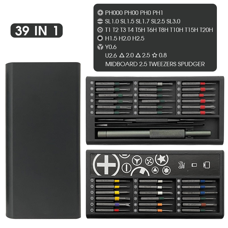 ONENUM Precision Screwdriver Set 25/39/63/130/132/145/170 In 1 Phillips Screw Bits Non-slip Handle Combinational Kit Repair Tool