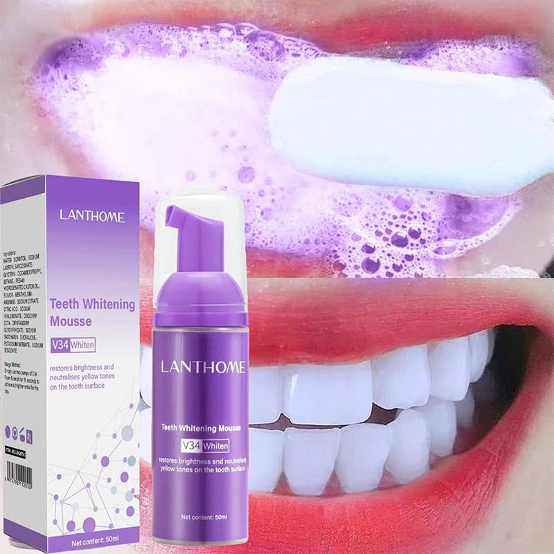 50ml Purple Whitening V34 Toothpaste For removing stains.