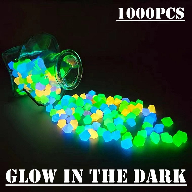 500 Or 1000Pcs Glow In The Dark Garden Pebbles. Crystal Rocks To Use in Your Fish Tank Or A Decorative Bowl.