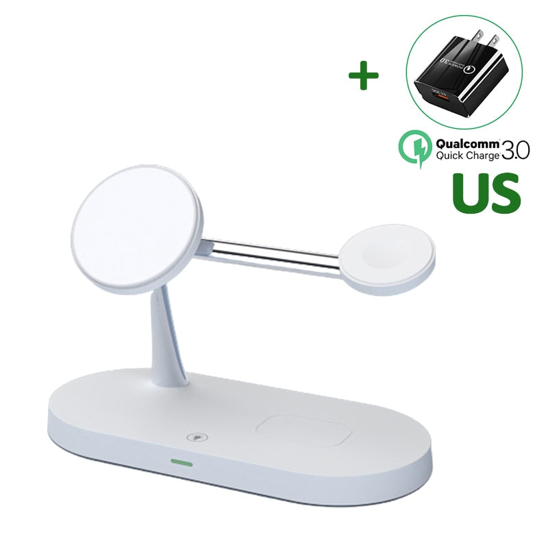 30W 3 in 1 Magnetic Wireless Charger Stand for iPhone 14 13 12 Pro Max Apple Watch Airpods Induction Fast Charging Station