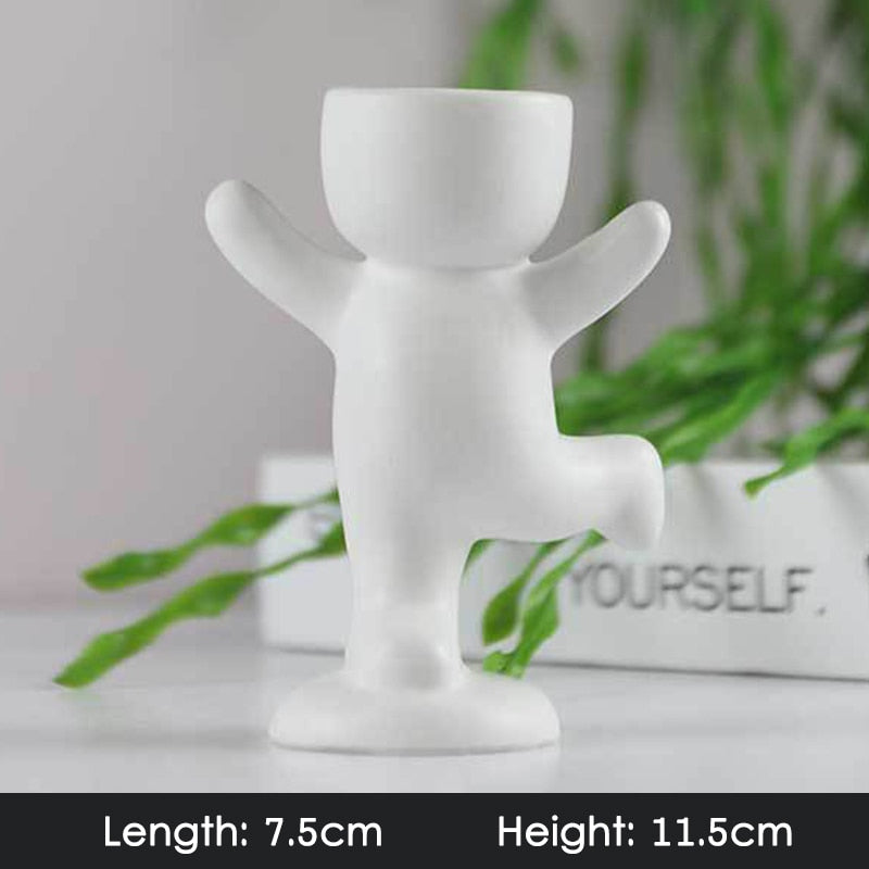 Humanoid Ceramic Flower Pot Succulent Planter