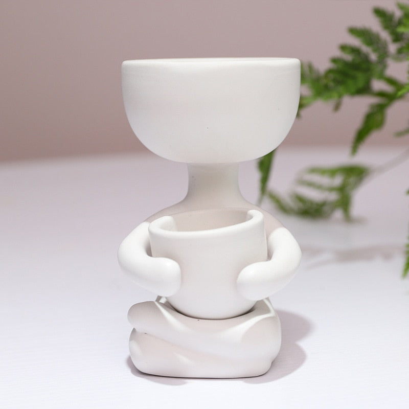 Humanoid Ceramic Flower Pot Succulent Planter