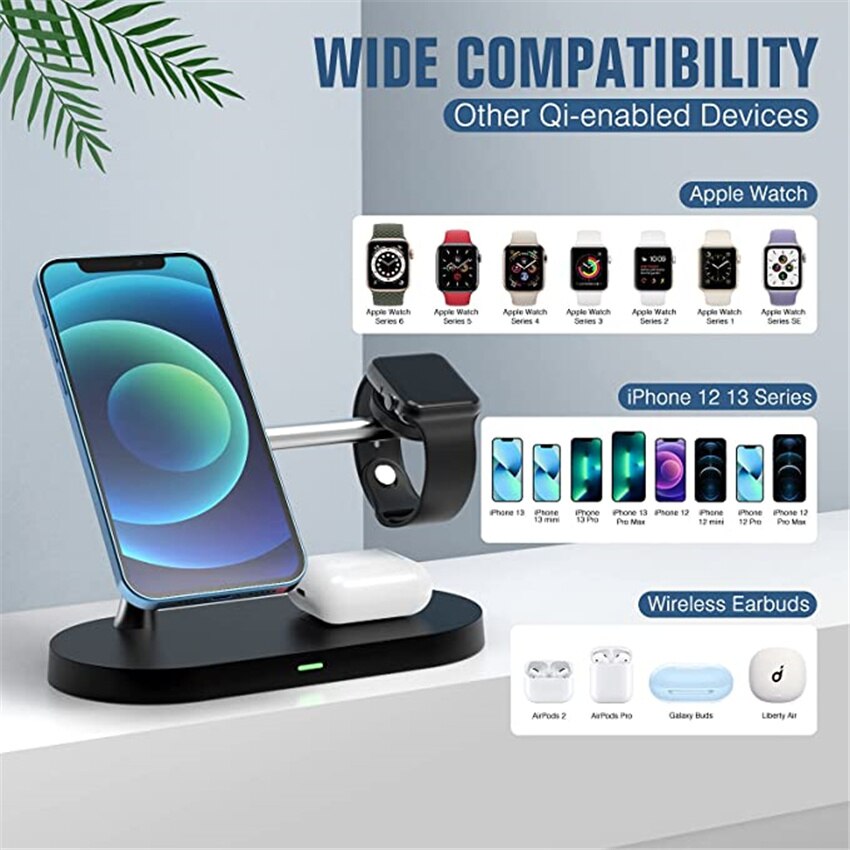 30W 3 in 1 Magnetic Wireless Charger Stand for iPhone 14 13 12 Pro Max Apple Watch Airpods Induction Fast Charging Station