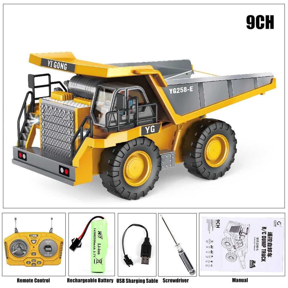RC Car Children Toys Remote Control Car Toys Radio Control Excavator Dump Truck-Bulldozer