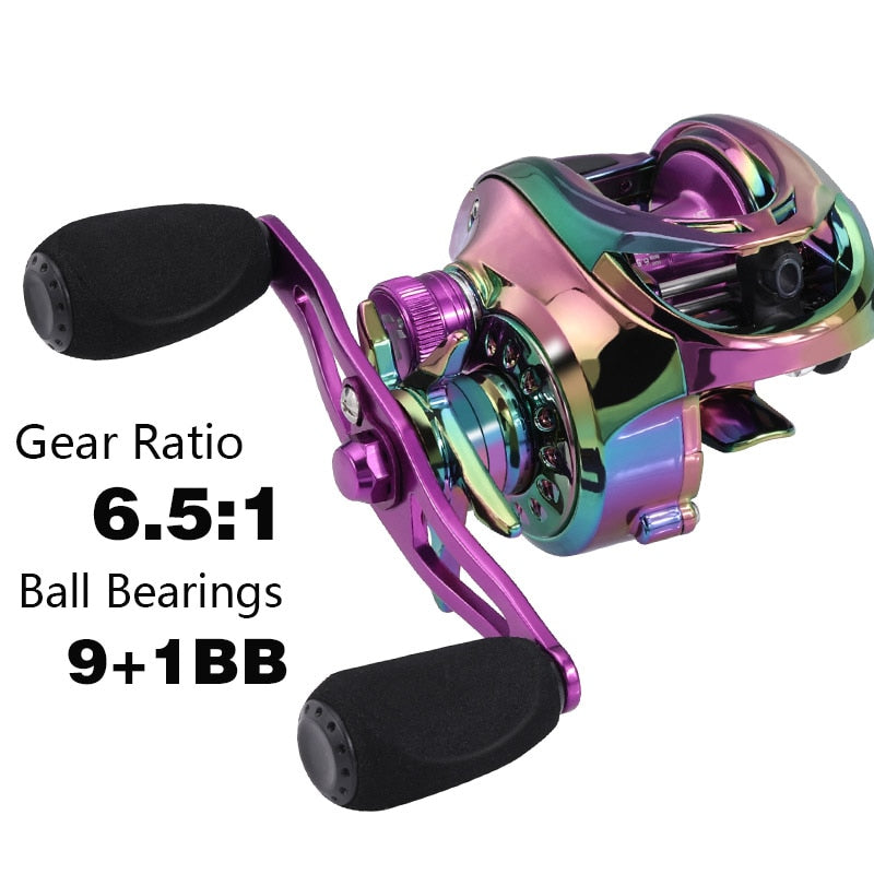 Sougayilang Fishing Reels 6.5/7.2:1 Gear Ratio High Speed Baitcasting Reel with Aluminum Spool