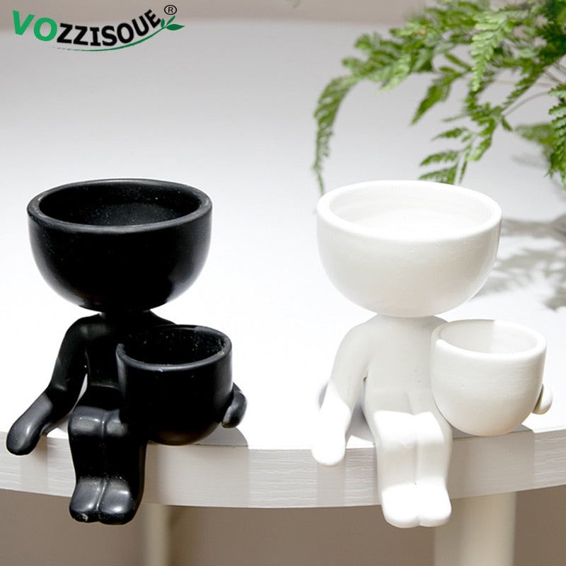 Humanoid Ceramic Flower Pot Succulent Planter