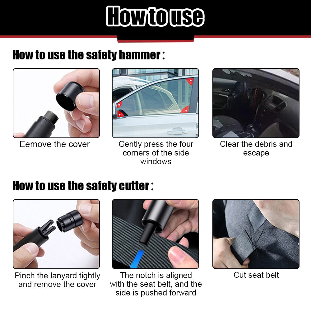 Car Safety Hammer Auto Emergency Glass Window Breaker Seat Belt Cutter