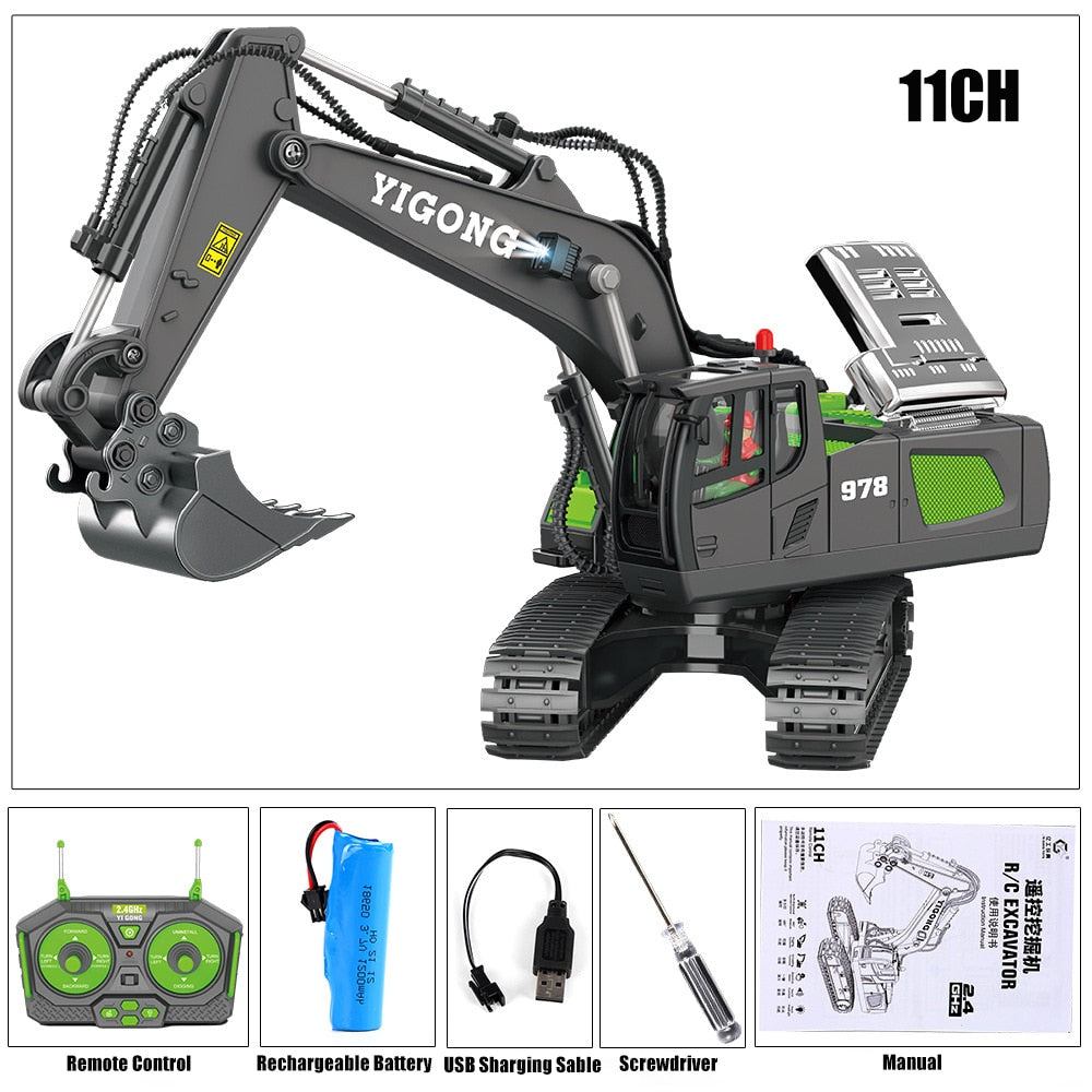RC Car Children Toys Remote Control Car Toys Radio Control Excavator Dump Truck-Bulldozer