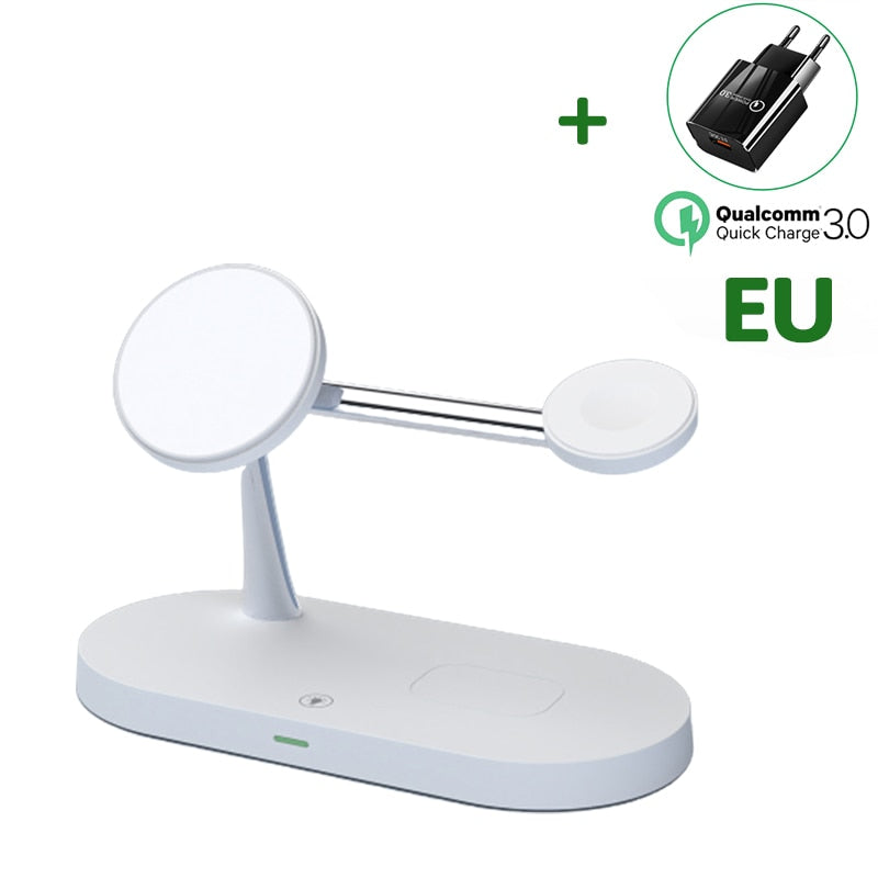 30W 3 in 1 Magnetic Wireless Charger Stand for iPhone 14 13 12 Pro Max Apple Watch Airpods Induction Fast Charging Station