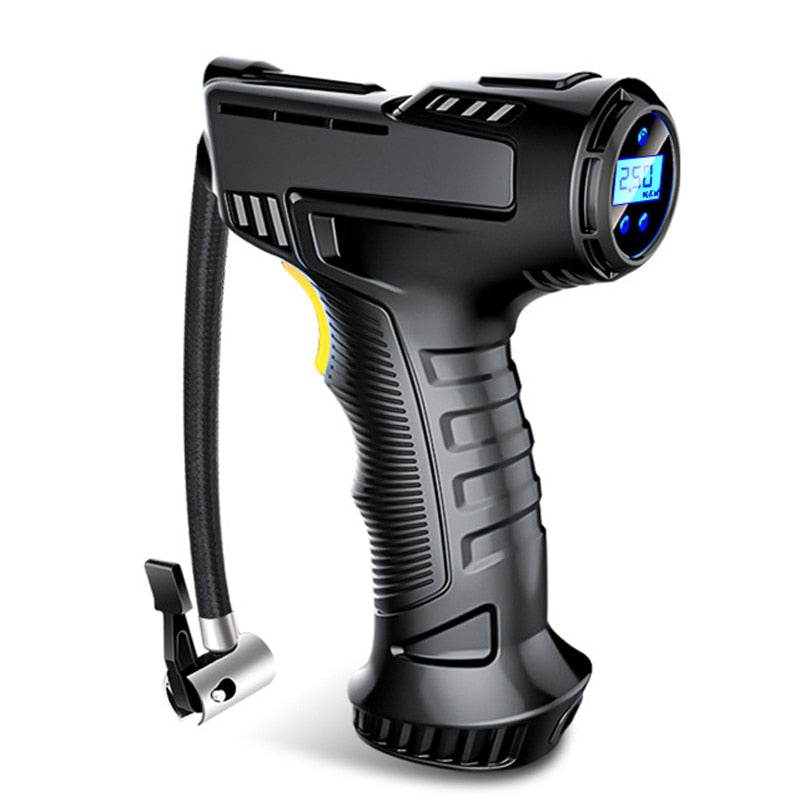 Car Air Compressor 120W Rechargeable Wireless/Wired Inflatable Pump Portable Air Pump Car Tire Inflator Digital for Car Bicycle