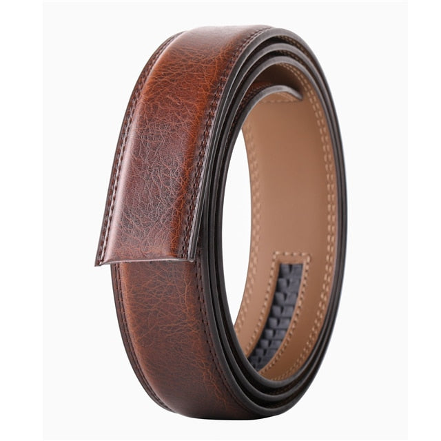 No Buckle 3.5cm Width Cowskin Genuine Leather Belt Men Without Automatic buckle