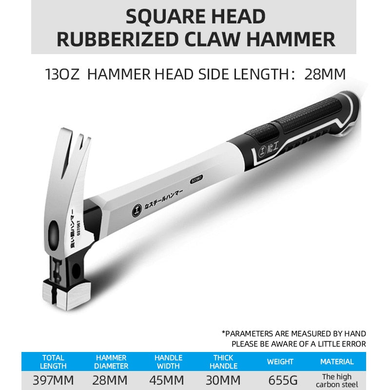 GREENER Heavy Claw Hammer 100Z/130Z Nail puller Hammer Steel Woodworking Striking Tools Magnetic Automatic Nail Suction Hammer