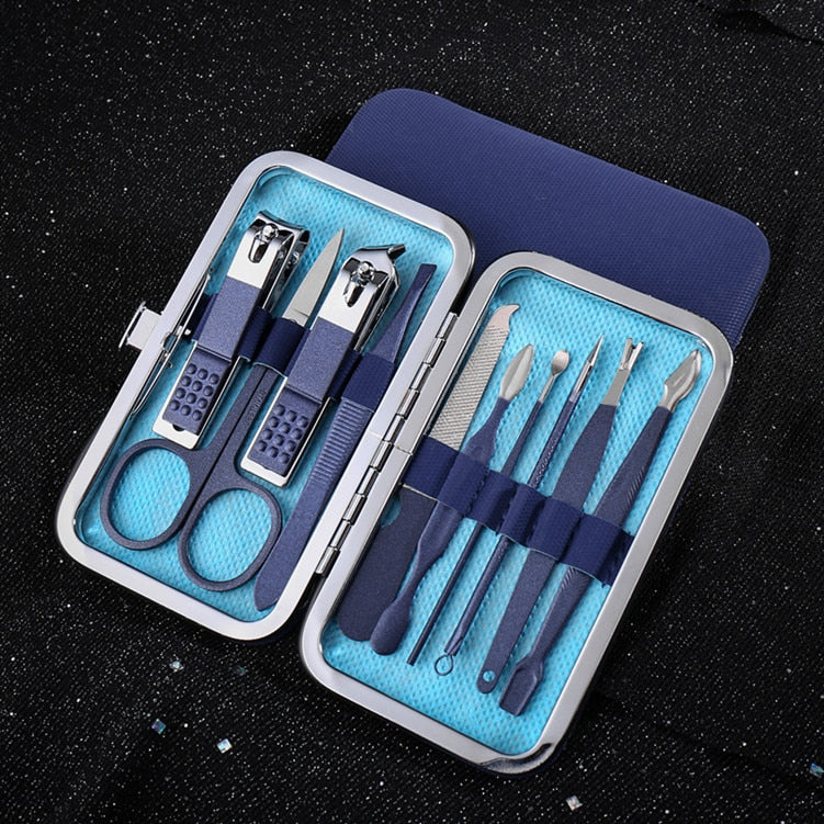 7/10/12/16 pcs Manicure Cutters Nail Clipper Set Household Stainless Steel Ear Spoon Nail Clippers Pedicure Nail Scissors Tool