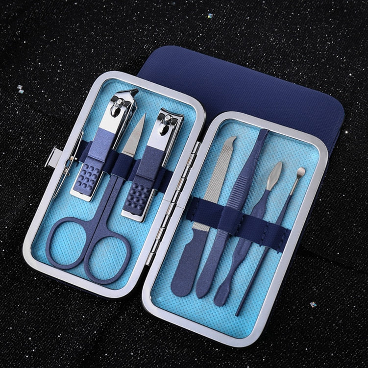 7/10/12/16 pcs Manicure Cutters Nail Clipper Set Household Stainless Steel Ear Spoon Nail Clippers Pedicure Nail Scissors Tool