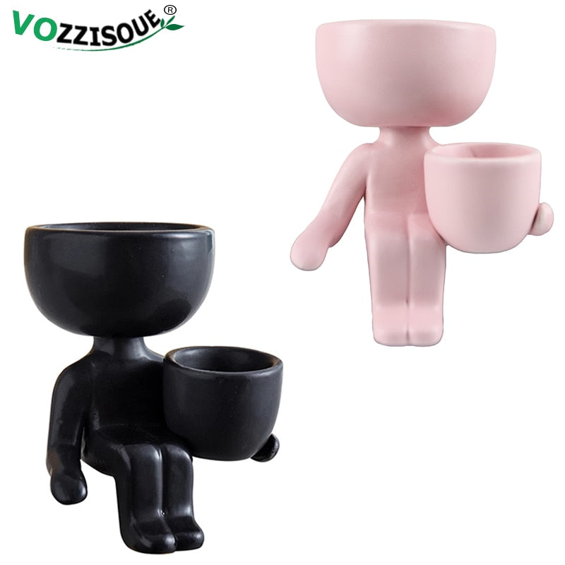 Humanoid Ceramic Flower Pot Succulent Planter