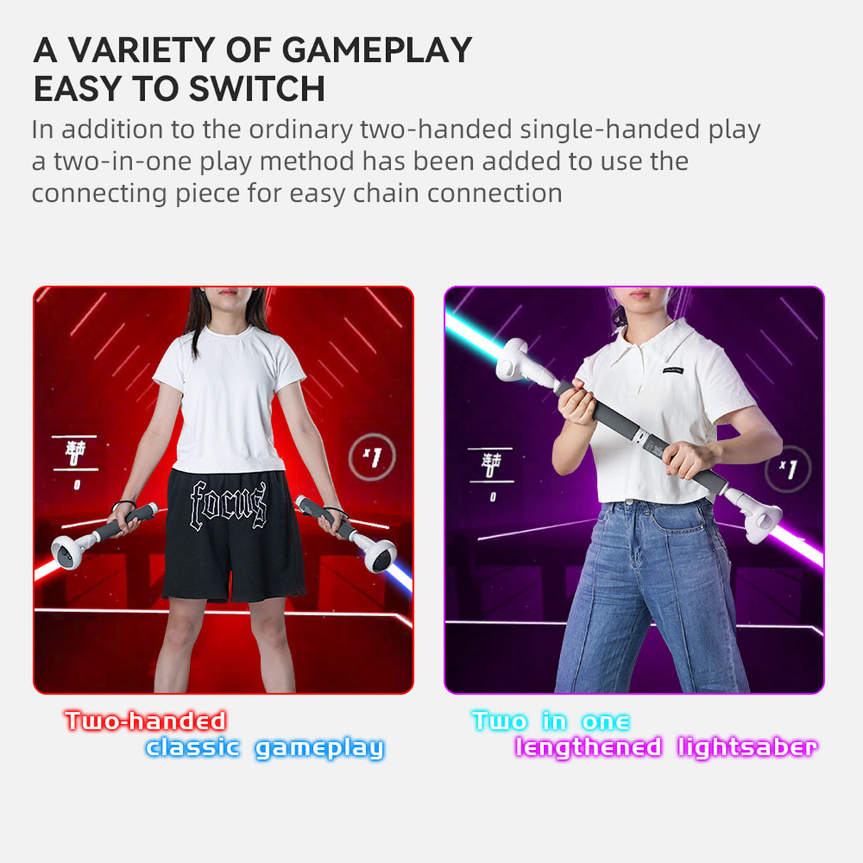 VR Controllers Long Stick Handle Dual for Oculus Quest 2