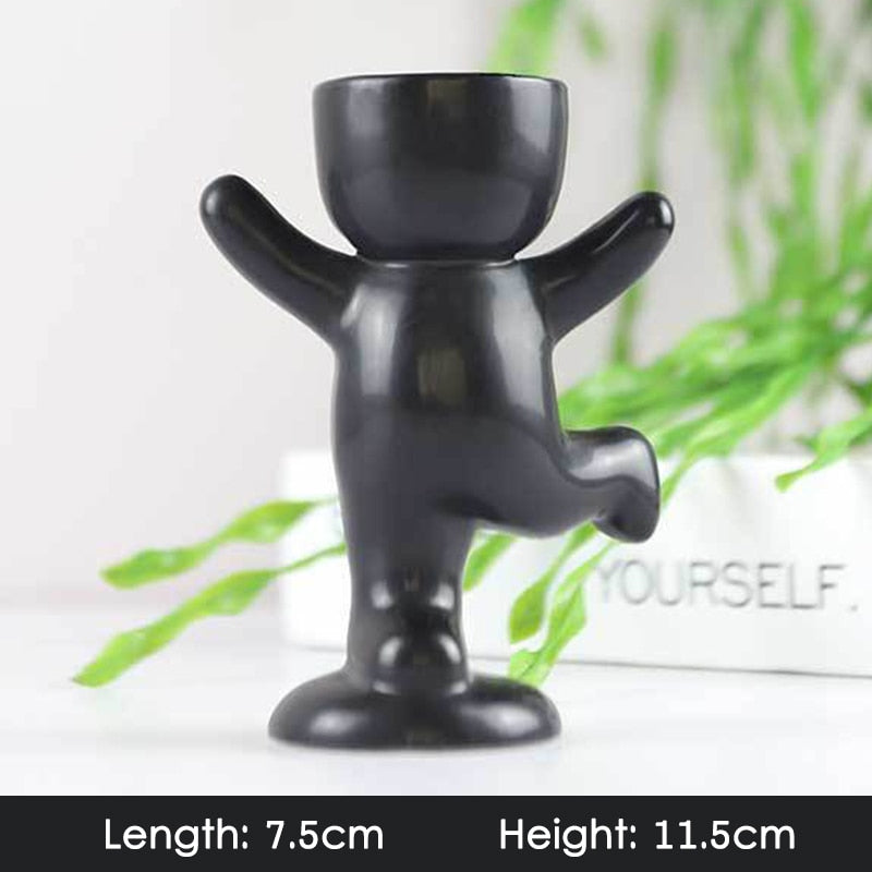 Humanoid Ceramic Flower Pot Succulent Planter