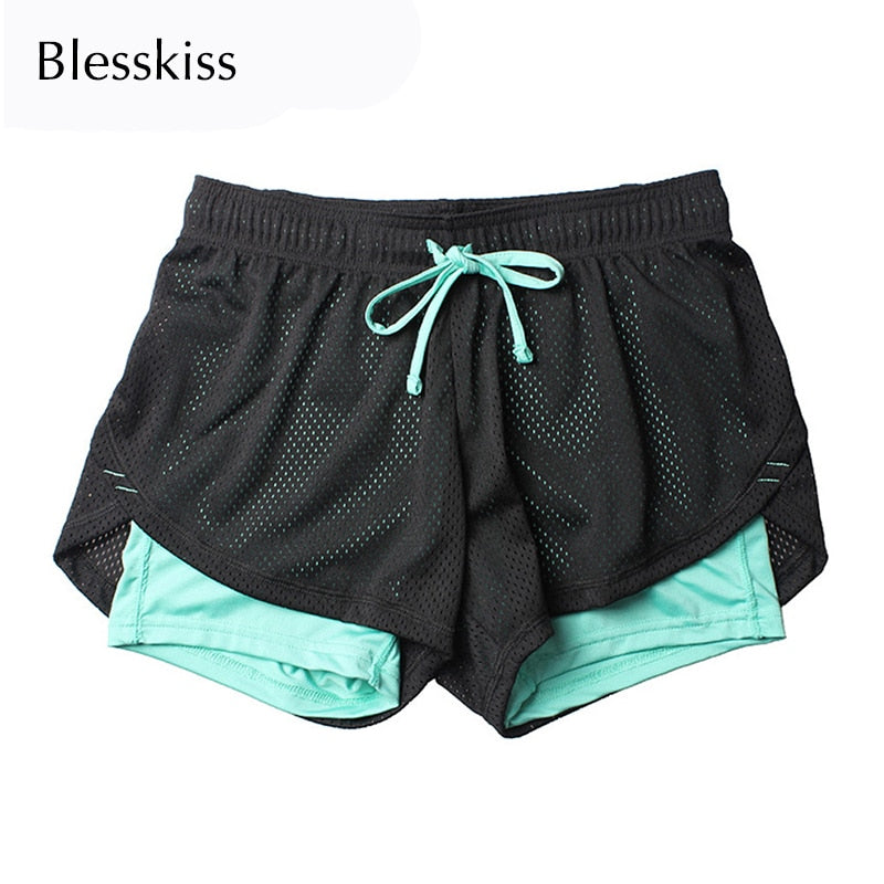 BLESSKISS Spandex Neon Summer Running, Workout, & Yoga Shorts For Women.