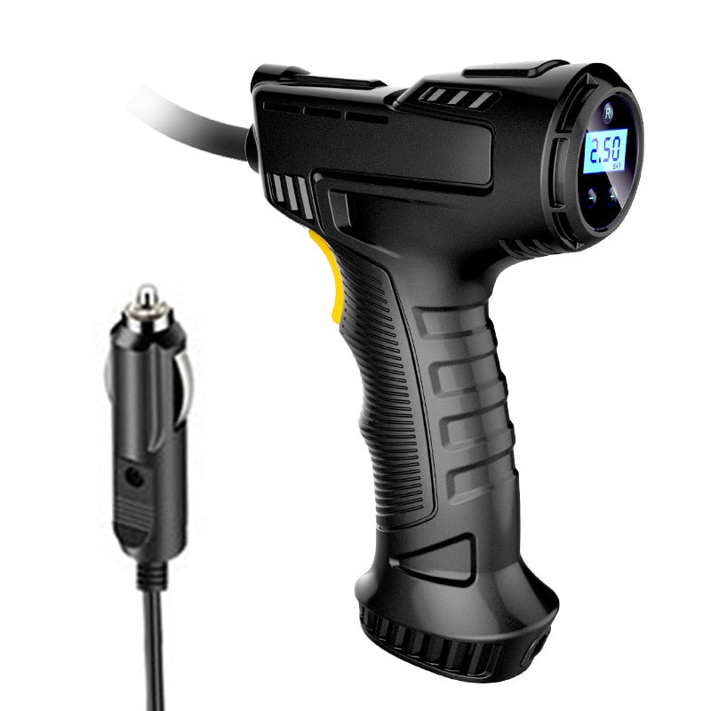 Car Air Compressor 120W Rechargeable Wireless/Wired Inflatable Pump Portable Air Pump Car Tire Inflator Digital for Car Bicycle