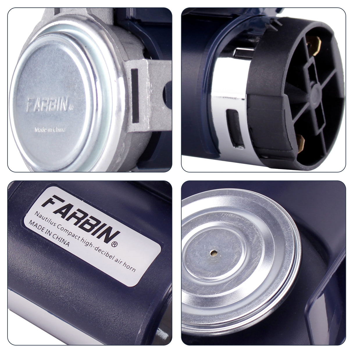 FARBIN Snail Air Horn With Compressor Relay Harness 12V 150db Super Loud Dual Tone Car Horn For Truck Motorcycle Car