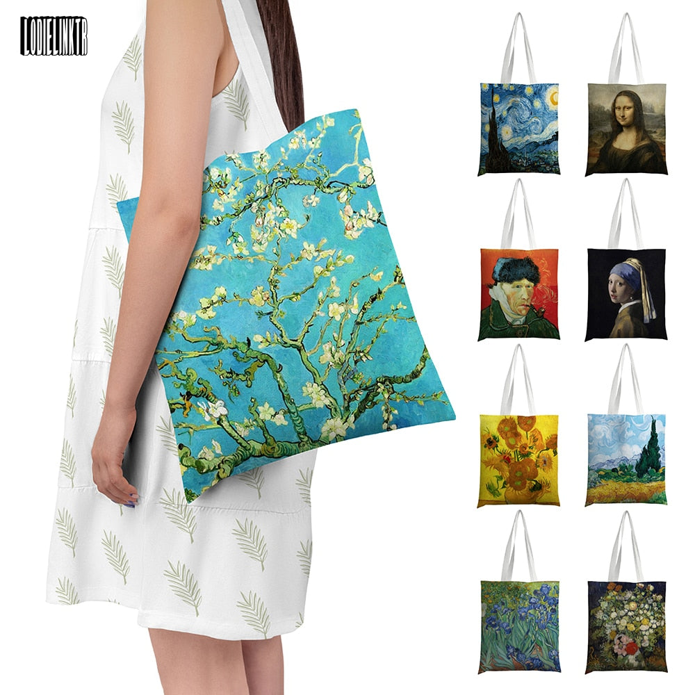 Van Gogh Oil Painting Canvas Shoulder Bags.