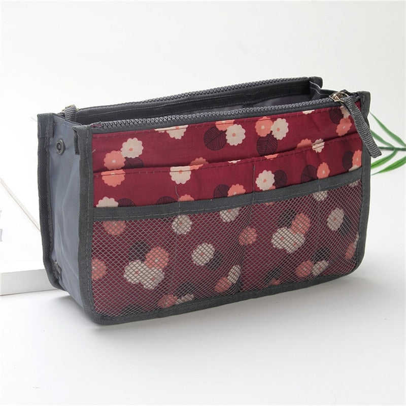 ladies nylon travel Organizer, can be inserted in a purse or handbag