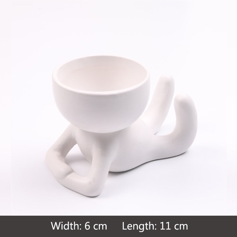 Humanoid Ceramic Flower Pot Succulent Planter