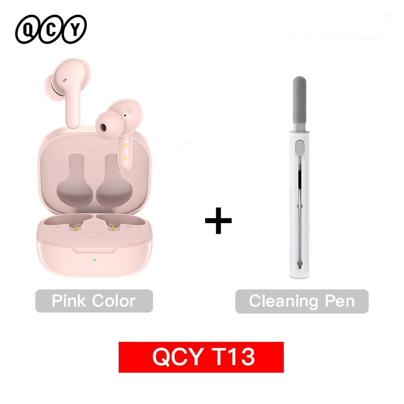 QCY T13 Bluetooth Headphone V5.1 Wireless TWS Earphone Touch Control Earbuds 4 Microphones ENC HD Call Headset Customizing APP