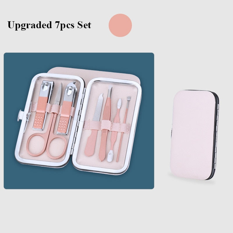 7/10/12/16 pcs Manicure Cutters Nail Clipper Set Household Stainless Steel Ear Spoon Nail Clippers Pedicure Nail Scissors Tool