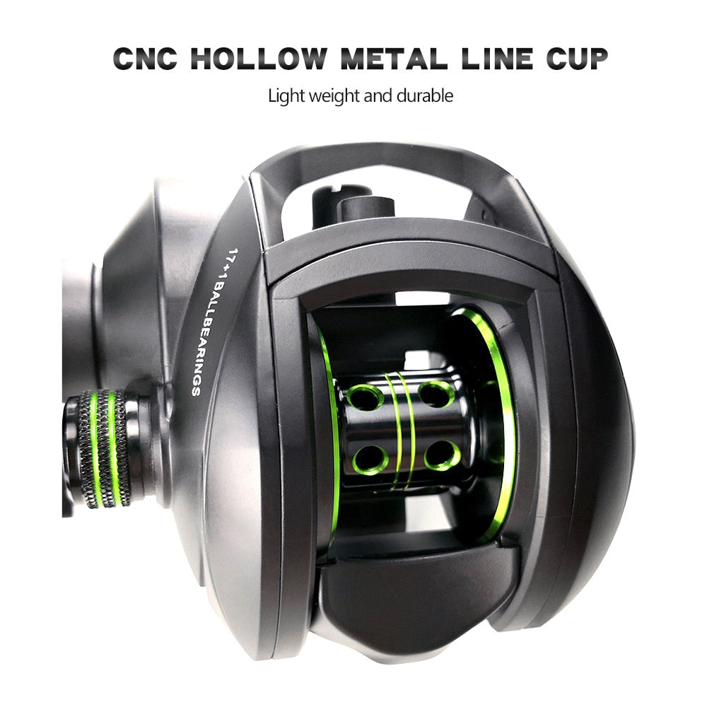 Baitcasting Reel High Speed 8:1:1 Gear Ratio 17+1BB Fresh Saltwater Magnetic Brake System Ultralight Fishing Reel 2000 Seri