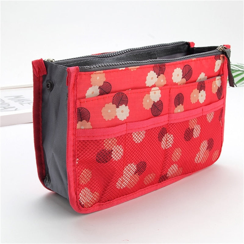 ladies nylon travel Organizer, can be inserted in a purse or handbag