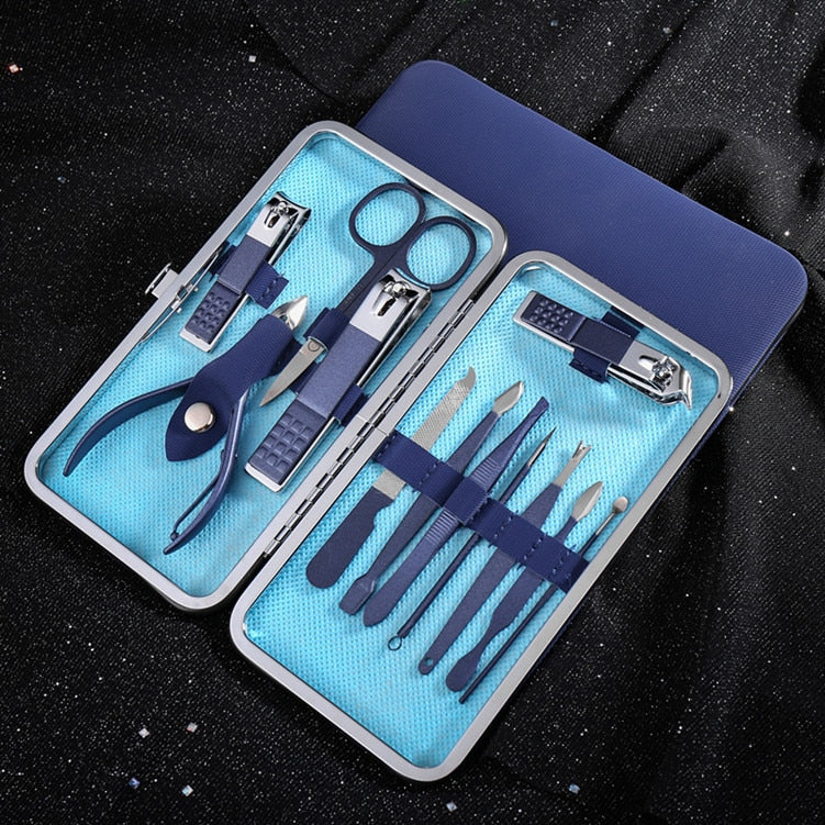 7/10/12/16 pcs Manicure Cutters Nail Clipper Set Household Stainless Steel Ear Spoon Nail Clippers Pedicure Nail Scissors Tool