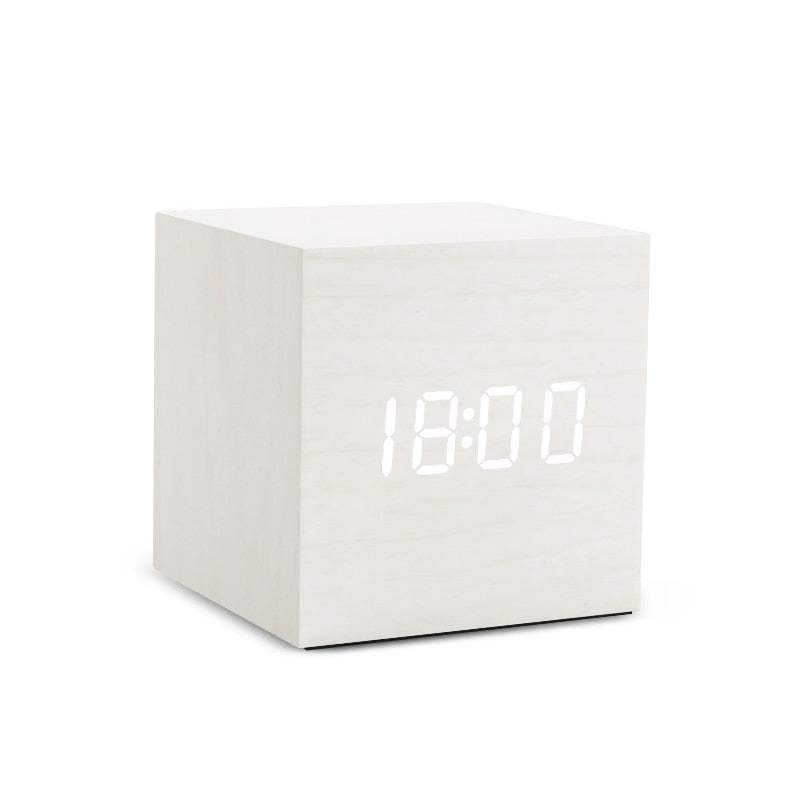 Wooden Alarm Clock USB/AAA Powered