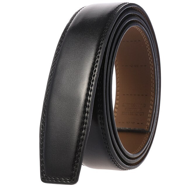 No Buckle 3.5cm Width Cowskin Genuine Leather Belt Men Without Automatic buckle