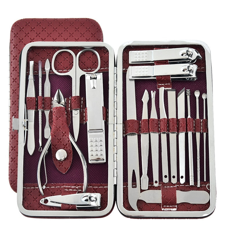 7/10/12/16 pcs Manicure Cutters Nail Clipper Set Household Stainless Steel Ear Spoon Nail Clippers Pedicure Nail Scissors Tool