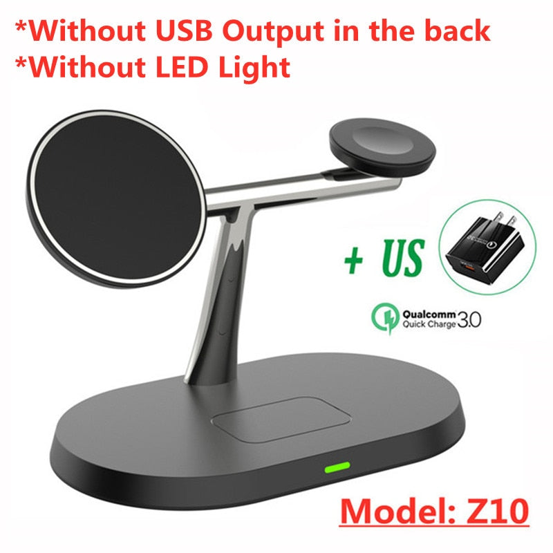30W 3 in 1 Magnetic Wireless Charger Stand for iPhone 14 13 12 Pro Max Apple Watch Airpods Induction Fast Charging Station