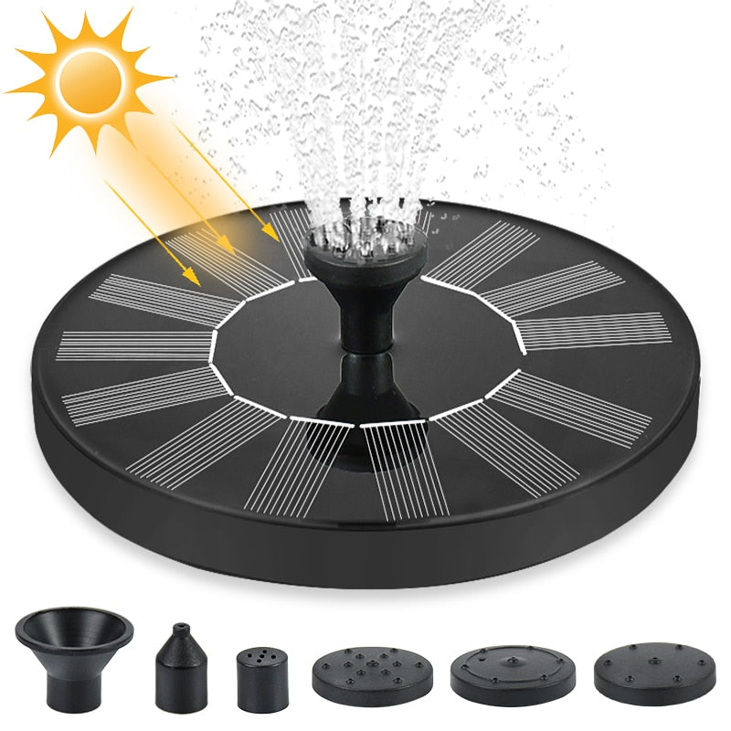 Mini Solar Powered Floating Water Fountain.