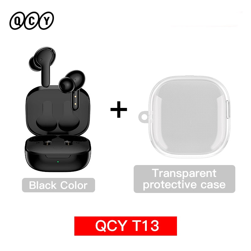 QCY T13 Bluetooth Headphone V5.1 Wireless TWS Earphone Touch Control Earbuds 4 Microphones ENC HD Call Headset Customizing APP