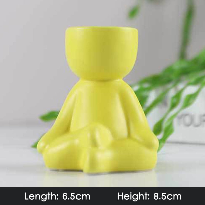 Humanoid Ceramic Flower Pot Succulent Planter