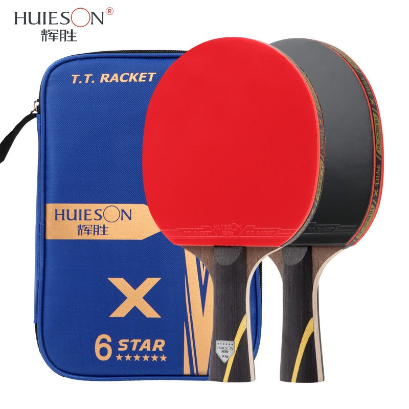 HUIESON 5/6 Star 2Pcs Carbon Table Tennis OR Ping Pong Racket.