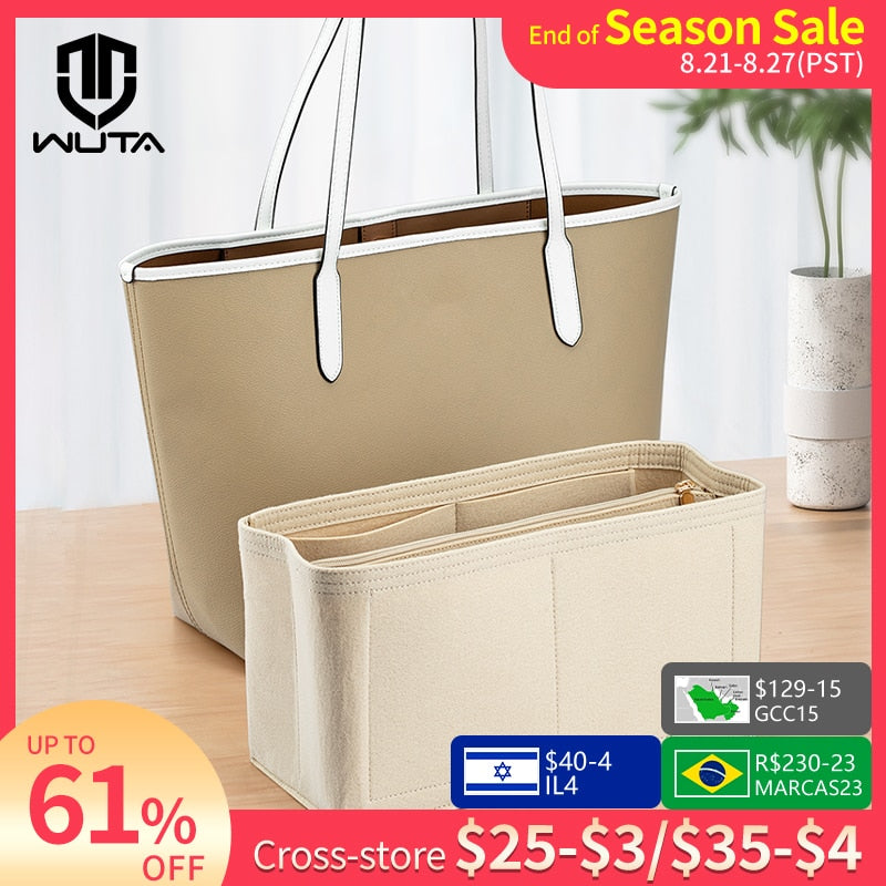 WUTA Insert Handbag Organizer With Or Without Zipper.