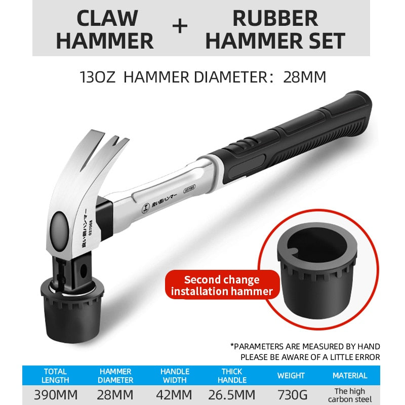 GREENER Heavy Claw Hammer 100Z/130Z Nail puller Hammer Steel Woodworking Striking Tools Magnetic Automatic Nail Suction Hammer