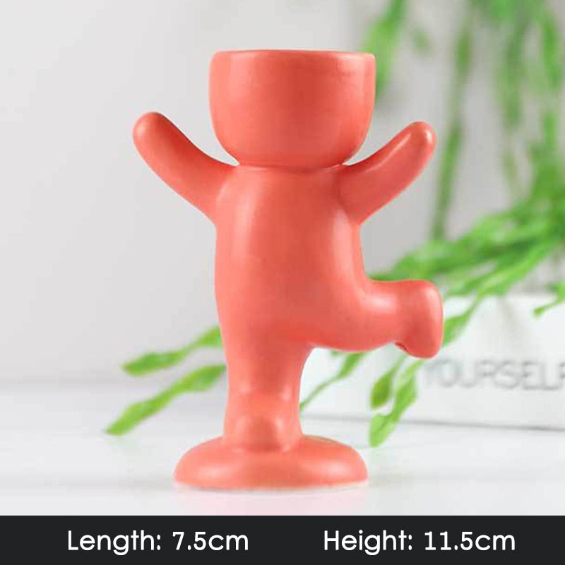 Humanoid Ceramic Flower Pot Succulent Planter