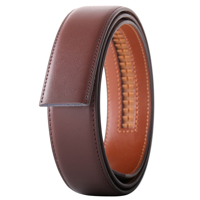 No Buckle 3.5cm Width Cowskin Genuine Leather Belt Men Without Automatic buckle